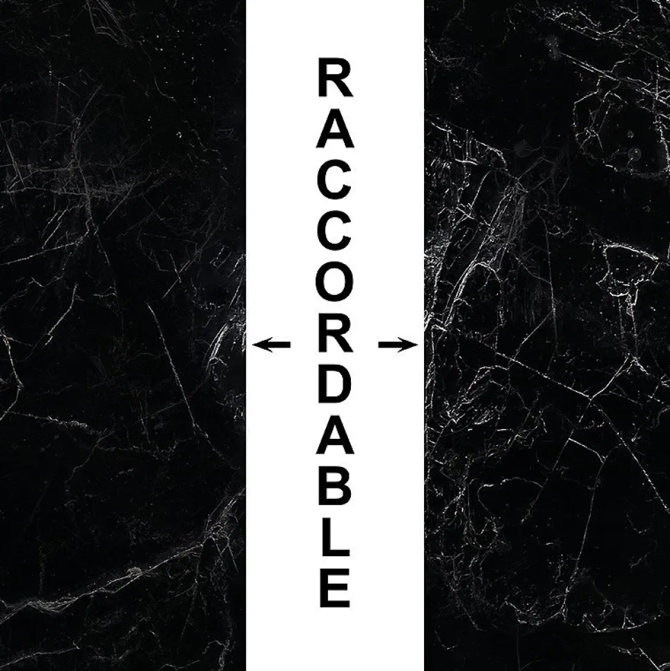 Fond de hotte en aluminium - effet marbre noir - 70x60 cm