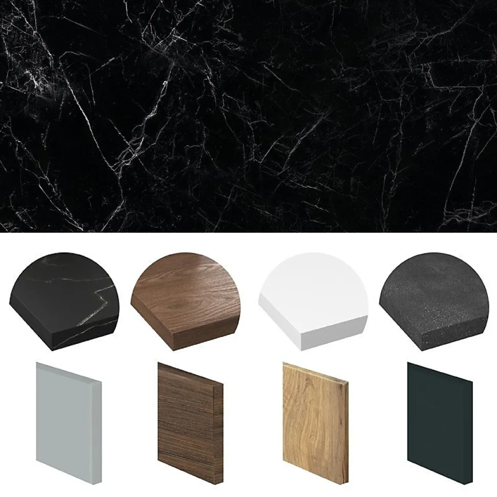 Fond de hotte en aluminium - effet marbre noir - 70x60 cm