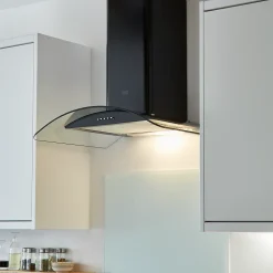 Fond de hotte en verre GoodHome Nashi blanc l. 60 cm x H. 70 cm x Ép. 5 mm