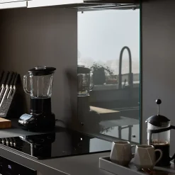 Fond de hotte en verre GoodHome Nashi blanc l. 60 cm x H. 70 cm x Ép. 5 mm