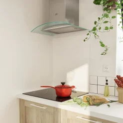 Fond de hotte en verre GoodHome Nashi blanc l. 60 cm x H. 70 cm x Ép. 5 mm