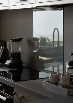 Fond de hotte en verre GoodHome Nashi anthracite l. 60 cm x H. 70 cm x Ép. 5 mm