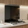 Fond de hotte en verre GoodHome Nashi noir l. 60 cm x H. 70 cm x Ép. 5 mm