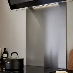 Fond de hotte inox métal brossé GoodHome Kasei l. 60 cm x H. 70 cm x ép. 10 mm