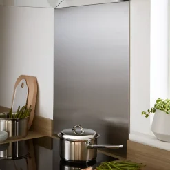 Fond de hotte inox métal brossé GoodHome Kasei l. 60 cm x H. 70 cm x ép. 10 mm