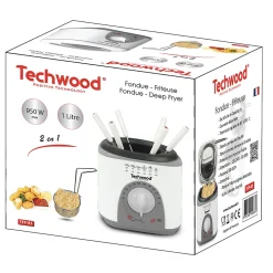 Fondue/Friteuse 1 L - Techwood TFF-81 - Puissance 950W - thermostat réglable de 80 à 190 degrés