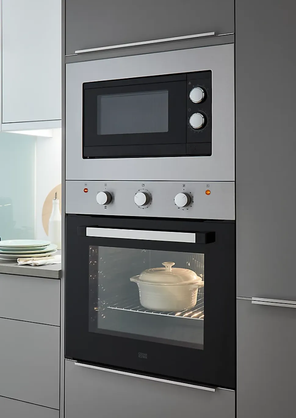 Four à chaleur tournante 60L Cooke & Lewis CLCSB60, argent