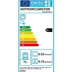Four encastrable - Pyrolyse hydrolyse - Chaleur pulsée - HOTPOINT - HAO854PSX - Inox - 71 L - A++