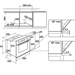 Four Catalyse encastrable inox 73L multifonction Chaleur tournante 6eme Sens WHIRLPOOL
