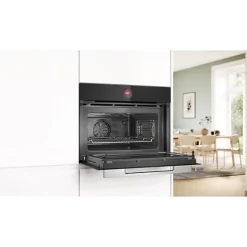 Four combiné micro-ondes Encastrable Softclose - BOSCH SER8 CMG7241B1 Noir - Vol four 45l - 16 modes cuissons - 455 x 594 x 548