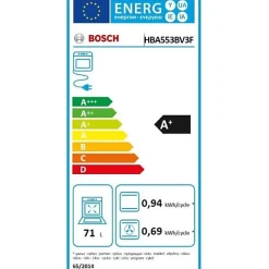 Four encastrable Ecoclean -BOSCH SER4 - HBA553BV3F - Blanc - 71 L - Classe énergie A+ - 59,5 x 59,4 x 54,8 cm