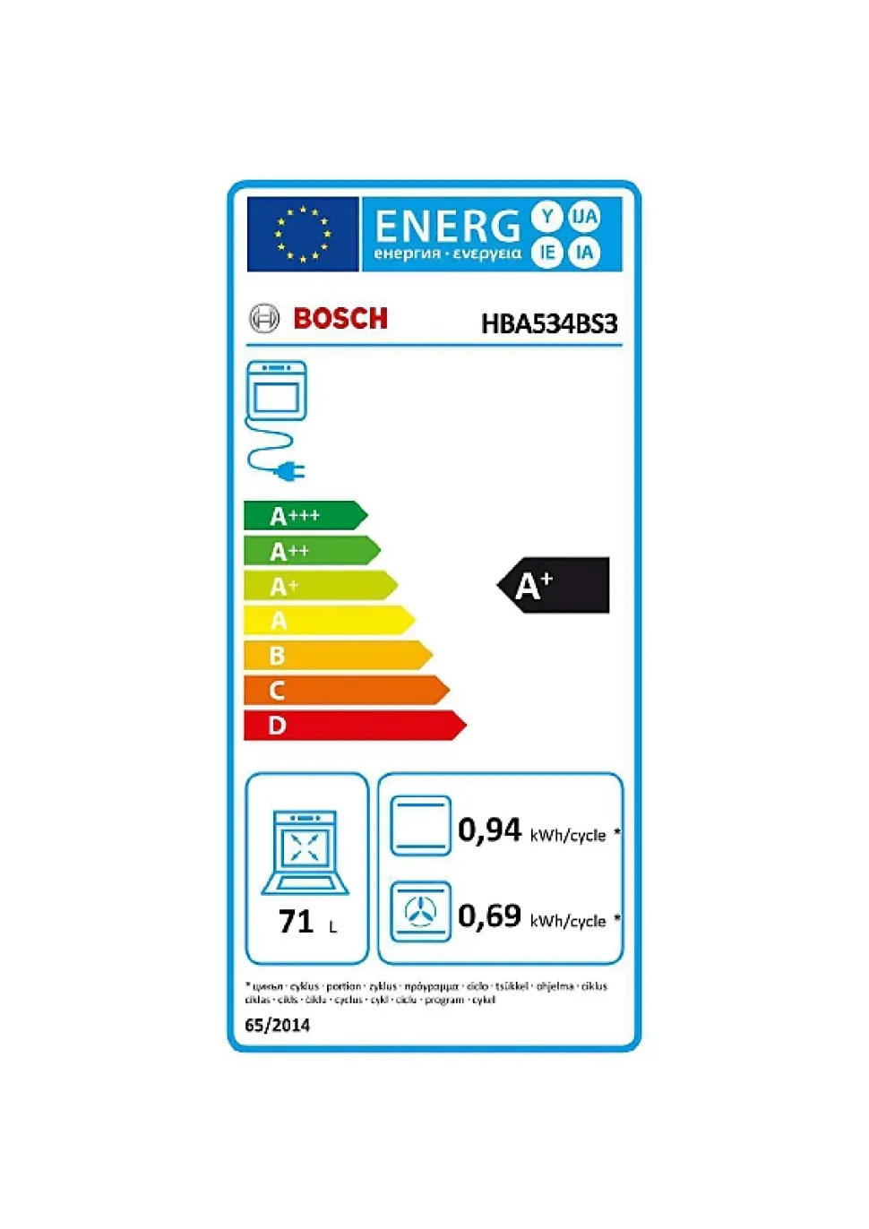 Four encastrable 71L Bosch HBA534BS3 Eclean Série 4