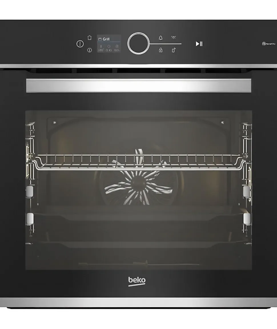 Four encastrable multifonction - Pyrolyse - BEKO - BBIM13500XPSW - Inox / Noir - Porte froide - 59,4 x 56,7 x 59,5 cm