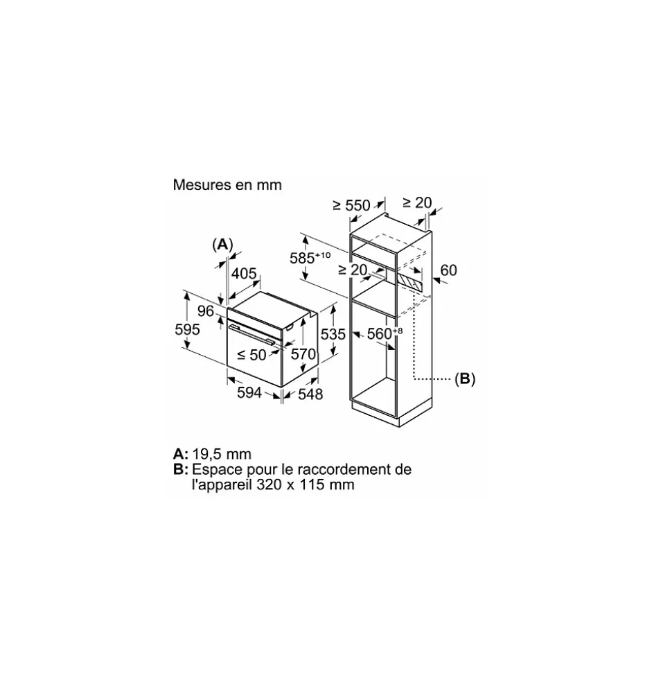 Four intégrable combi vapeur 71l 60cm pyrolyse Neff B6AVH7AN3F n 50