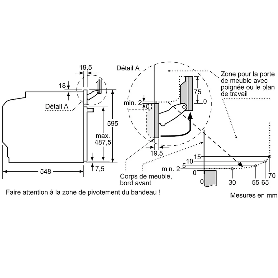 Four intégrable combi vapeur 71l 60cm a+ pyrolyse noir Bosch HRG7764B1