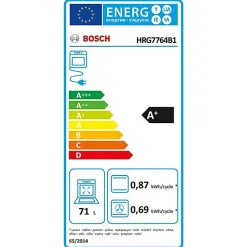 Four intégrable combi vapeur 71l 60cm a+ pyrolyse noir Bosch HRG7764B1