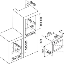 Four intégrable 62l 60cm émail inox Glem GFMG51IX