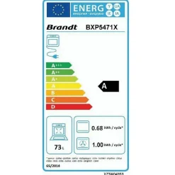 Four intégrable multifonction 73l 60cm a pyrolyse inox Brandt BXP5471X