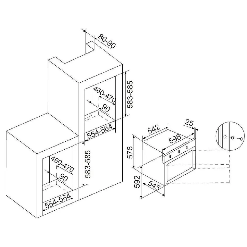 Four intégrable multifonction 60l 60cm gaz naturel catalyse noir Airlux AFSCW21BKN stylish gaz