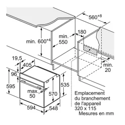 Four intégrable multifonction 71l 60cm pyrolyse Bosch HBG578ES7 ser6