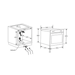 Four intégrable multifonction 65l 60cm pyrolyse inox Candy FCM676X