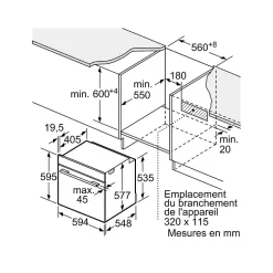Four intégrable multifonction 71l 60cm a+ pyrolyse noir Siemens HB776G3B1