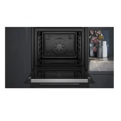 Four intégrable multifonction 71l 60cm pyrolyse/hydrolyse noir Siemens HB774G2B1 iq700