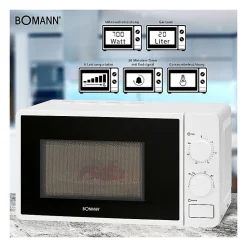 Four micro-onde 20L 1150W Bomann MW 6014 CB Blanc
