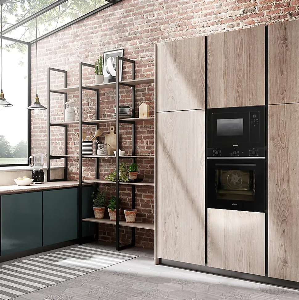 Four micro-ondes encastrable Linéa 20L FMI120B3 Smeg verre noir