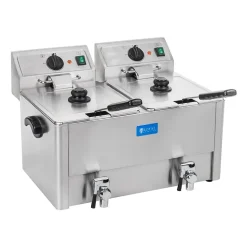 Friteuse acier inox 2 bacs 13 argente Helloshop26