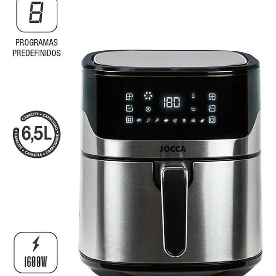Friteuse Electrique sans huile - JOCCA - 2192 - 6,5L - 1600 W - 28 x 37 x 31,5 cm - Inox