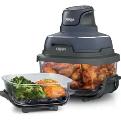 Friteuse Electrique sans huile portable NINJA - CRISPI - Récipients 1,4L et 3,8L - 4 programmes prédéfinis - 1700W - Bleu