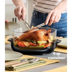 Friteuse Electrique sans huile portable NINJA - CRISPI - Récipients 1,4L et 3,8L - 4 programmes prédéfinis - 1700W - Bleu