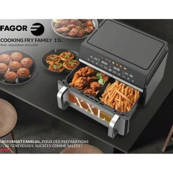 Friteuse Electrique sans huile FAGOR - Airfryer FG10AF - Capacité 11L - Double cuves 5,5L - Séparateur amovible - 2200W