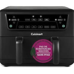 Friteuse Electrique sans huile CUISINART - Airfryer AFD10OBLE - Capacité 10,4L - Double cuves - Noir - 2400W