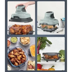 Friteuse Electrique sans huile portable NINJA - CRISPI - Récipients 1,4L et 3,8L - 4 programmes prédéfinis - 1700W - Sauge