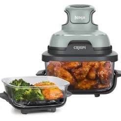 Friteuse Electrique sans huile portable NINJA - CRISPI - Récipients 1,4L et 3,8L - 4 programmes prédéfinis - 1700W - Sauge