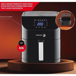 Friteuse Electrique sans huile FAGOR - Airfryer FGAF8L - Capacité 8L - 7 programmes de cuisson - 1800W