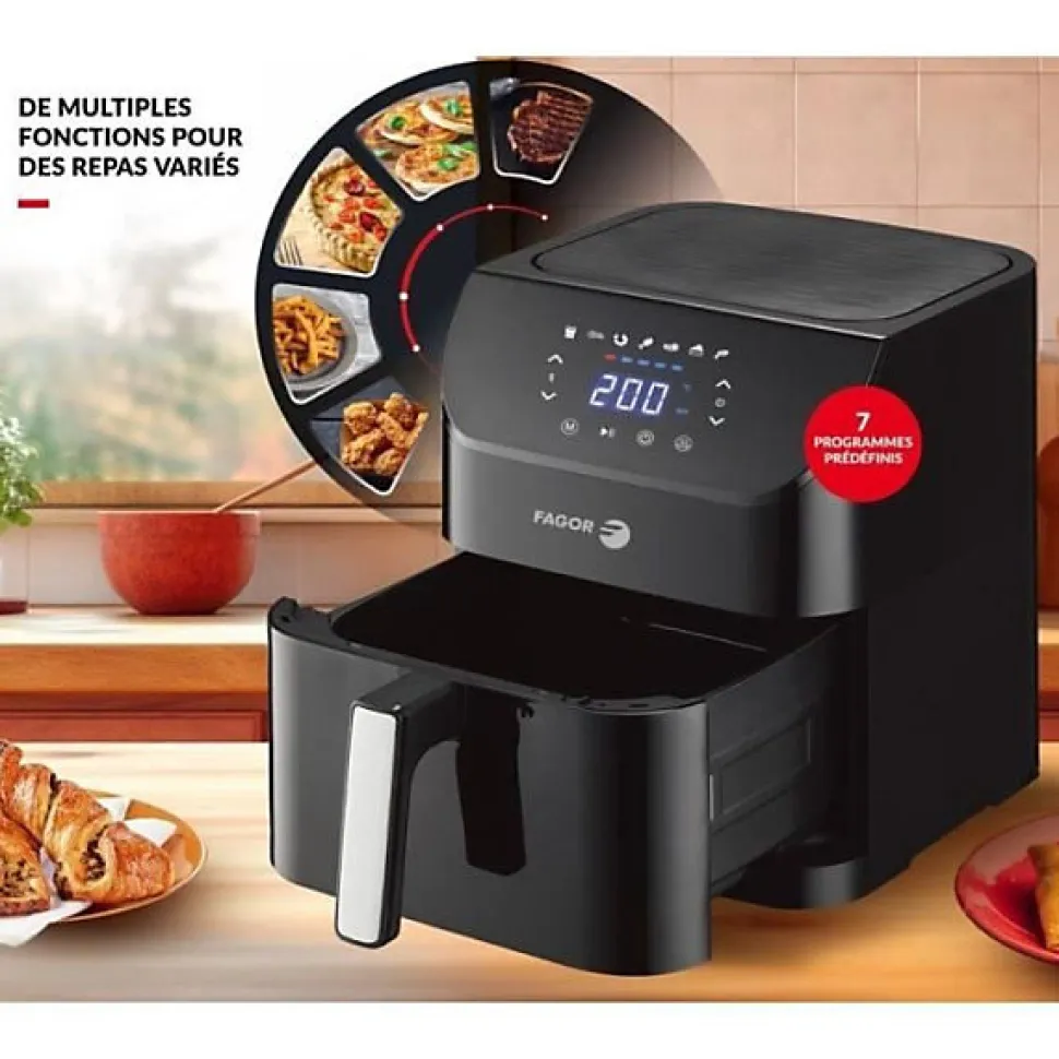 Friteuse Electrique sans huile FAGOR - Airfryer FGAF8L - Capacité 8L - 7 programmes de cuisson - 1800W