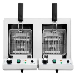 Friteuse electrique 2 x 11 litres argente Helloshop26