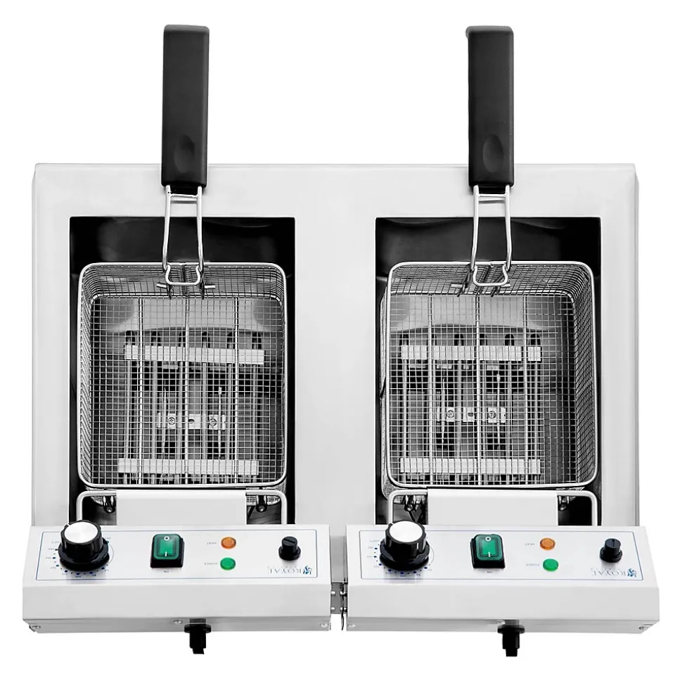 Friteuse electrique 2 x 11 litres argente Helloshop26