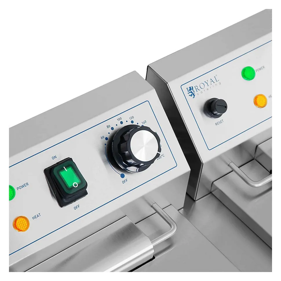 Friteuse electrique 2 x 11 litres argente Helloshop26