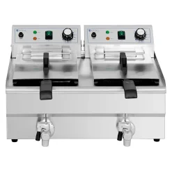 Friteuse electrique 2 x 11 litres argente Helloshop26