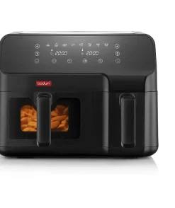 Friteuse électrique a air pulsé - BODUM - MELIOR - Double compartiment 3,2 l et 5,1 l - 2 700 W - Noir