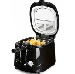 Friteuse électrique classique - DOMO DO461FR - 2.5L - Noir - Thermostat réglable - Cool Touch