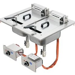 Friteuse Électrique Intégrée, 10 ou 20 Litres - Virtus - Gris - l40- L0.1- P65- h0.1- Acier Inoxydable