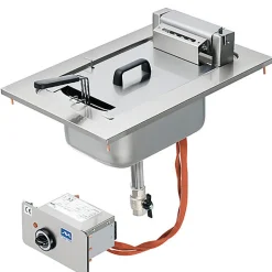 Friteuse Électrique Intégrée, 10 ou 20 Litres - Virtus - Gris - l40- L0.1- P65- h0.1- Acier Inoxydable