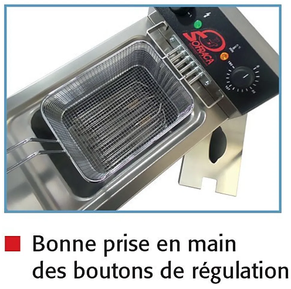 Friteuse électrique sur coffre - Super puissante - 9 Litres - Sofraca