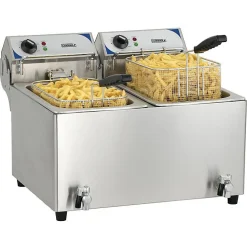 Friteuse professionnelle électrique - CASSELIN - 2 x 10 Litres - Température variable - Robinet de vidange