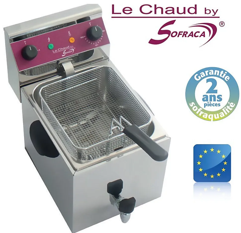 Friteuse professionnelle électrique à poser - 8 Litres - Sofraca